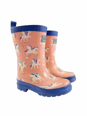 Hatley Kids Unicorn Rain Boots Pink Blue Size 8 US
